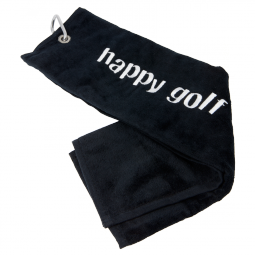 Ručník černý HAPPY GOLF (logo white)