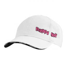 Čepice bílá HAPPY GOLF (střední logo)